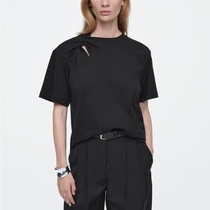 COS Black Regular Twist Neck T-Shirt